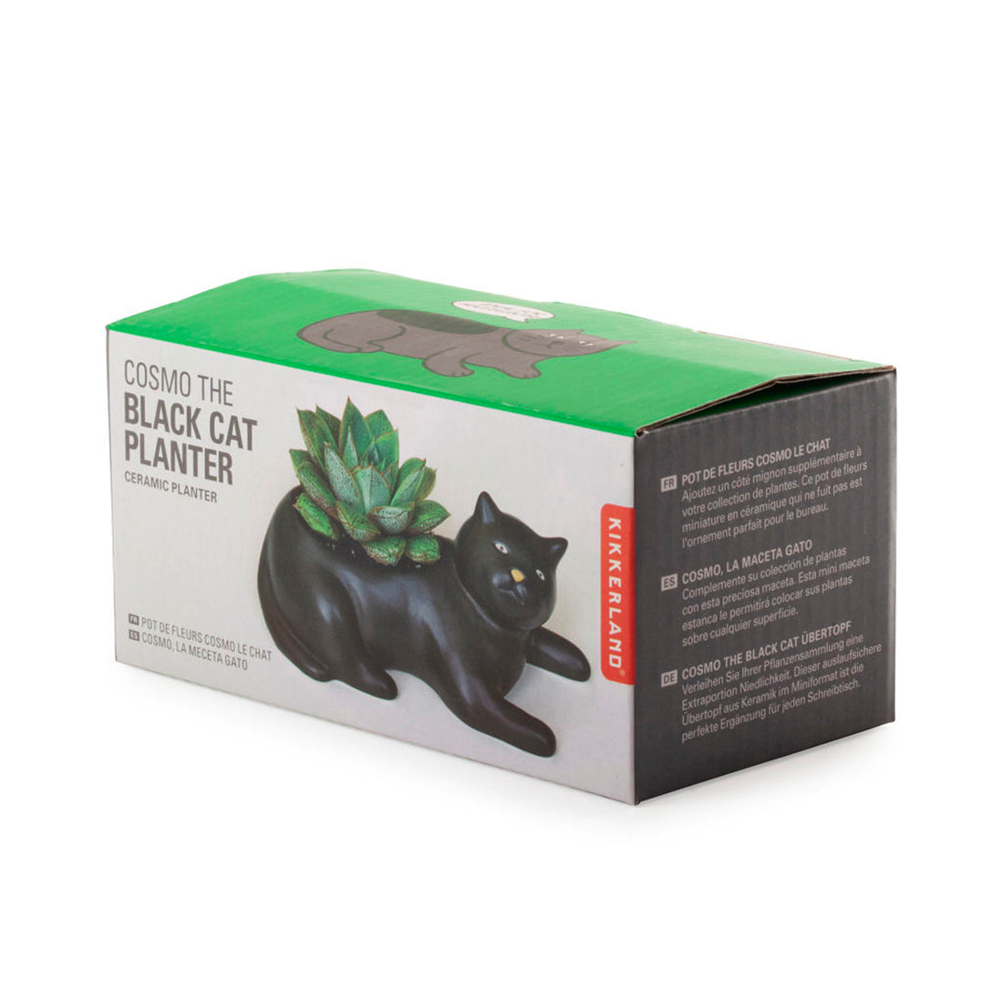kikkerland maceta de porcelana gato negro